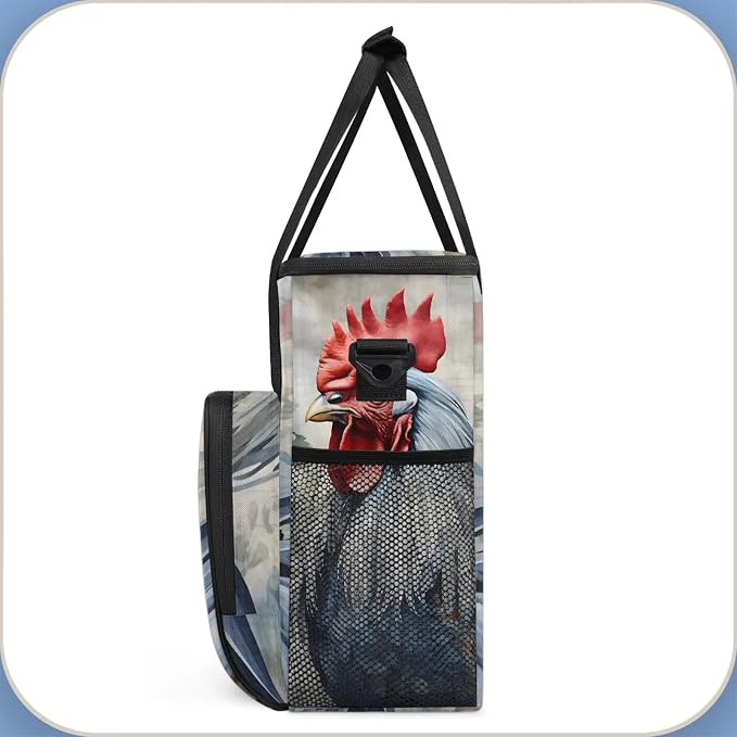 Vintage Rooster Cock Coffee Maker Carring Bag, Large Insulated Storage - Image 4