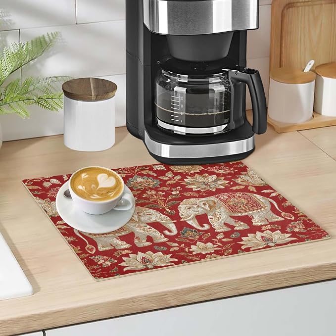 Coffee Mat Coffee Bar Station Maker Machine Pot Table Spill Mat Leather - Image 5