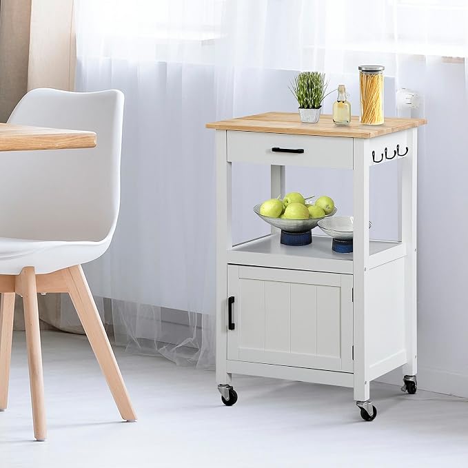 Nova Microdermabrasion Kitchen Island Cart on Wheels, Rolling Kitchen Cart - Image 7