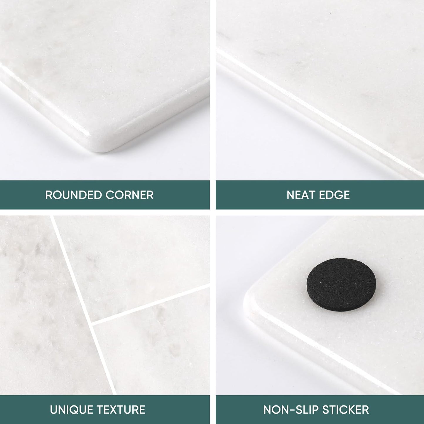 Koville African Natural Marble Cutting Board for Kitchen Pastry Bread, 12" x 8" Genuine Marble Cheese Board Stone Tray for Counter, Bathroom Perfume Tray Jewelry Candle Plate (Namib Fantasy)