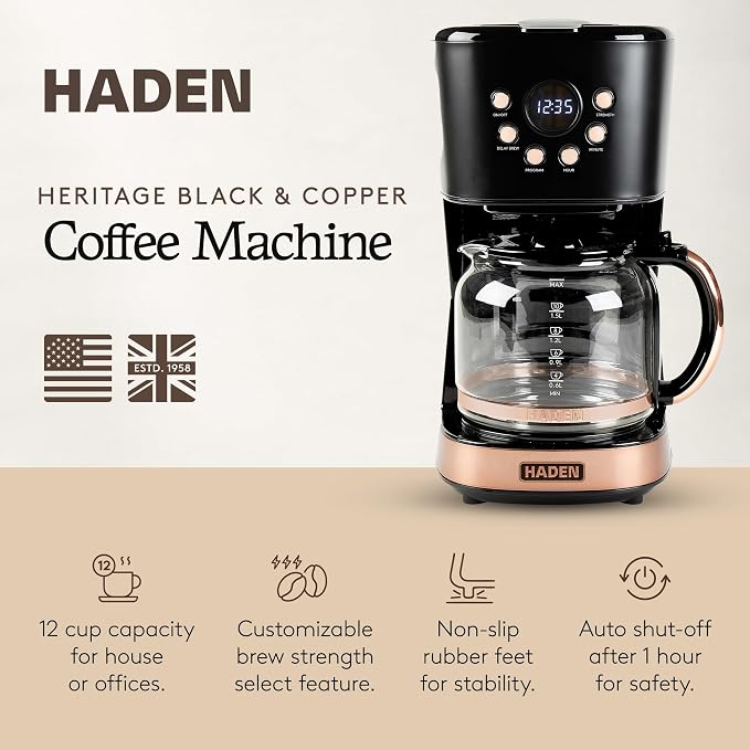 HADEN Coffee Machine, 12 Cup Programmable Drip Coffee Maker - Image 2