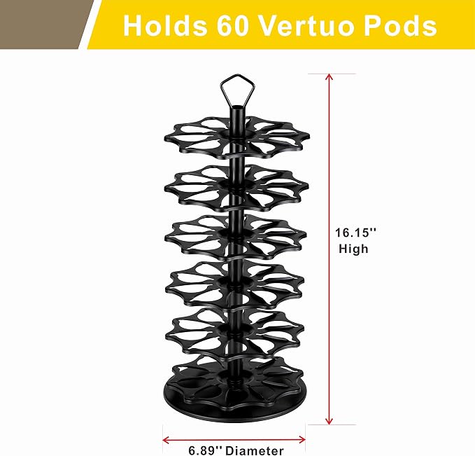 FlagShip 6 Tier Coffee Pod Holder Vertuo Carousel Stand Storage - Image 2