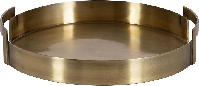 Kate and Laurel Myo Transitional Metal Round Tray; 15 x 15; Brass; Modern Glam - Image 8