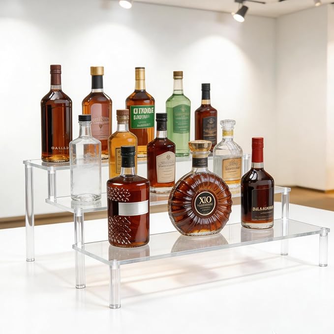 Acrylic 3-Tier Wine Rack Display Shelf, Liquor Bottle Holder and Bar - Image 6
