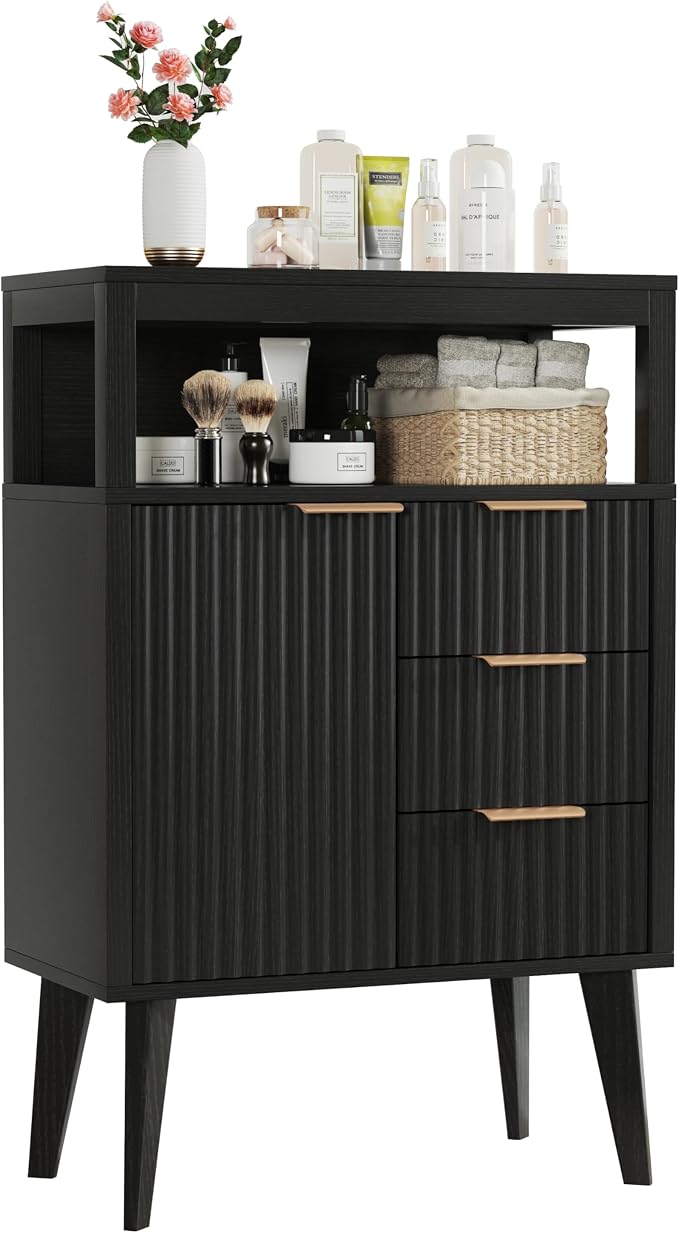 Black Bathroom Floor Cabinet - Image 9