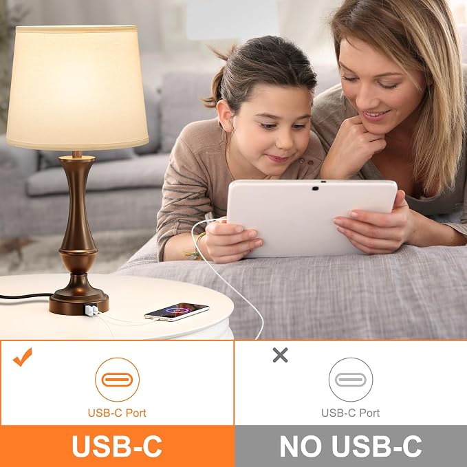 Seealle Upgraded Touch Lamps for Night Stands Set of 2 - Image 3