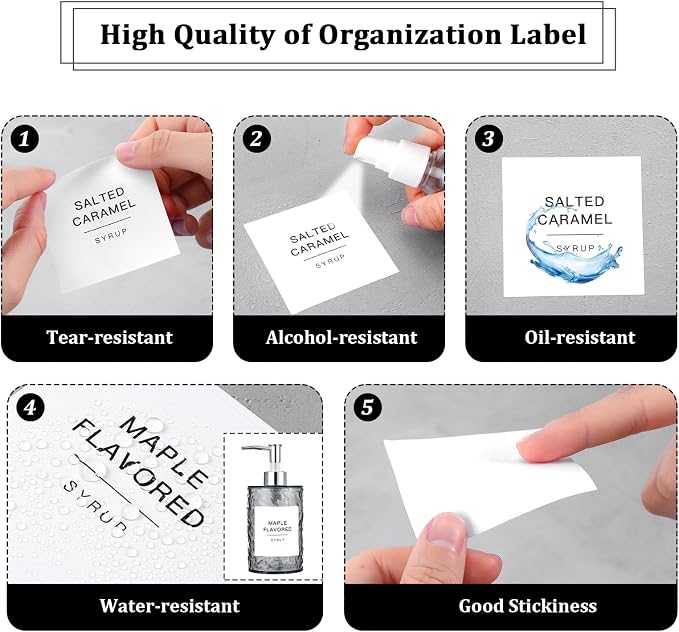 84Pcs Coffee Syrup Labels, Waterproof Coffee Syrup Label Stickers Self-Adhesive - Image 5
