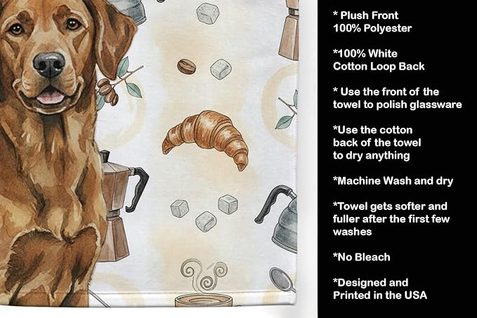 Caroline's Treasures Chesapeake Bay Retriever Coffee Bar Kitchen Towel Velour - Image 4