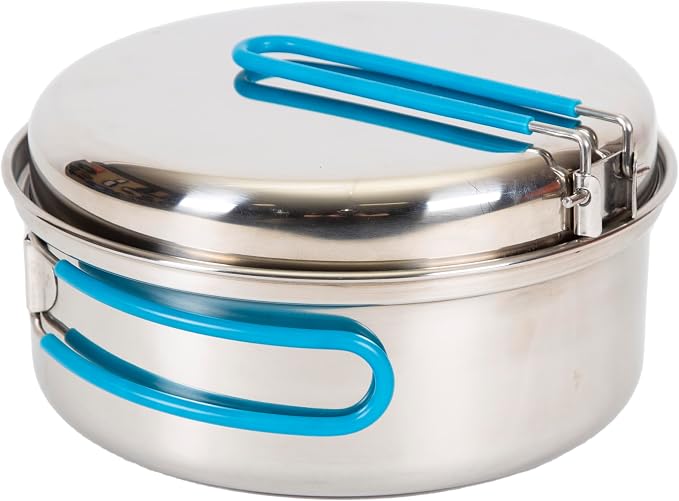 Stansport Stainless Steel Camping Cookware Set – Durable Nesting Mess Kit - Image 2