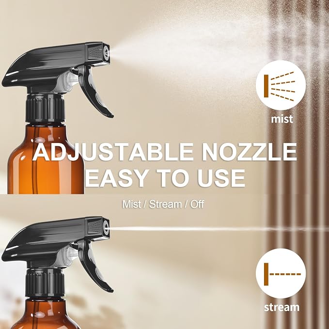 Uineko Spray Bottles 2-Pack, 10 Oz, Mist & Stream, Heavy Duty Spraying Empty - Image 4