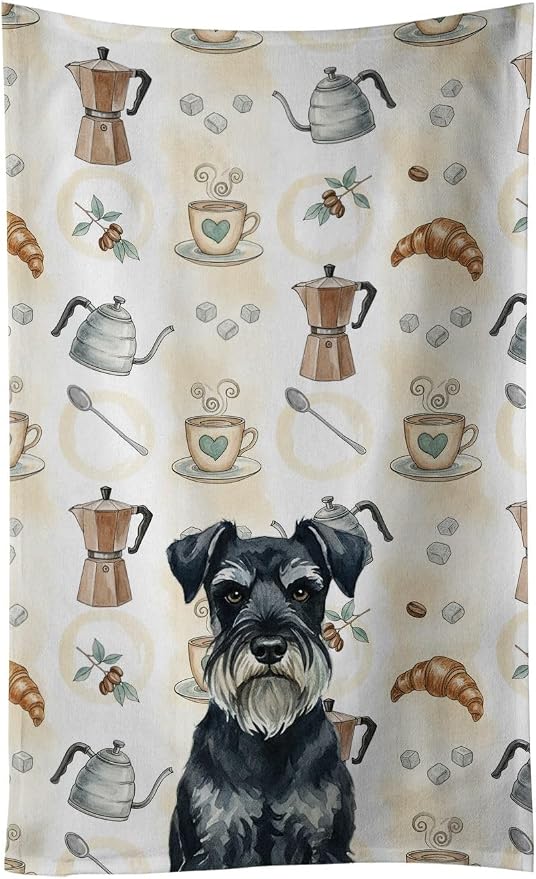 Caroline's Treasures Standard Schnauzer Coffee Bar Kitchen Towel Velour Plush by CarolinesTreasures