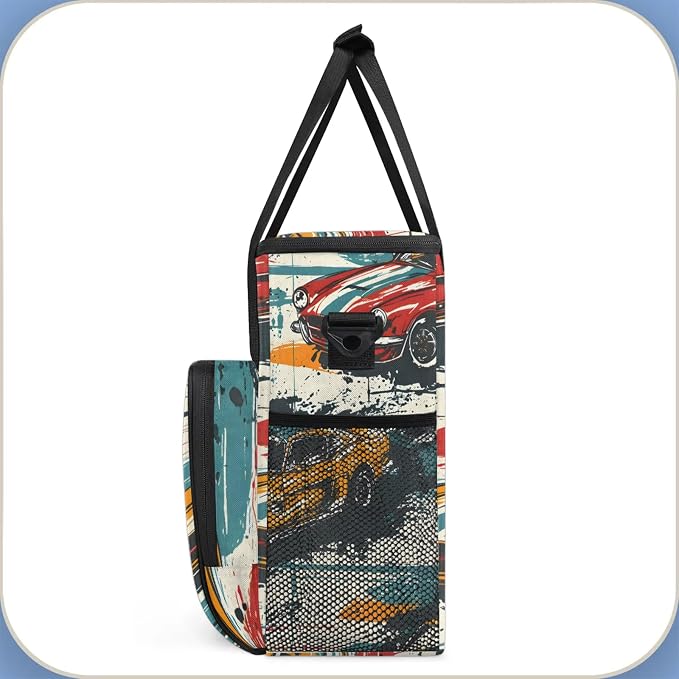 Funny Car Coffee Maker Carring Bag, Large Insulated Storage Organizer Case Tote - Image 4