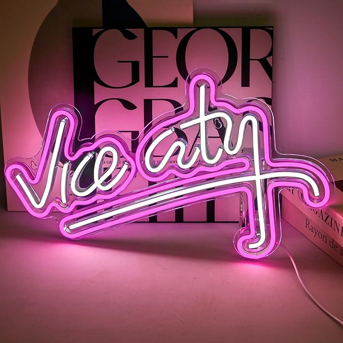 Vice City Neon Sign Pink Led Sign by NXYX