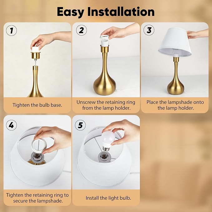Touch Table Lamp for Bedroom Set of 2, 3-Way Dimmable Bedside Lamp for - Image 7
