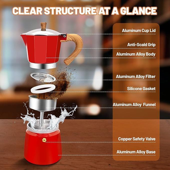 12 Cup Aluminum Espresso Stovetop Moka Pot Express Coffee Maker Percolator - Image 3