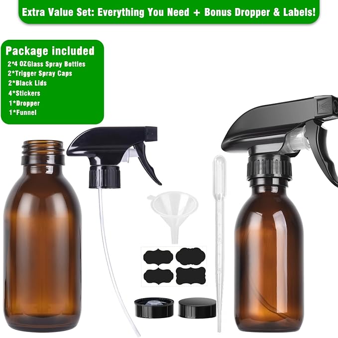 4oz Amber Glass Spray Bottles - Image 4
