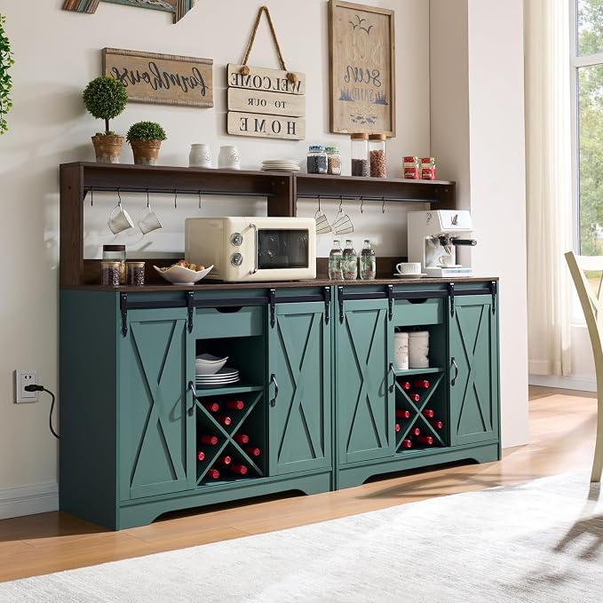 Wnutrees Farmhouse Coffee Bar Cabinet - Image 4