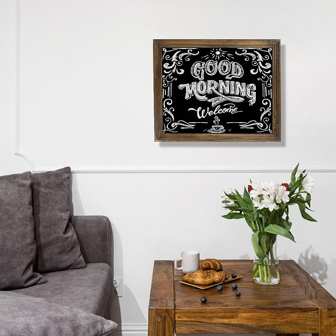 Rustic Magnetic Chalkboard Signs 16 x 20 inch Wood Framed Wall Hanging Display - Image 5