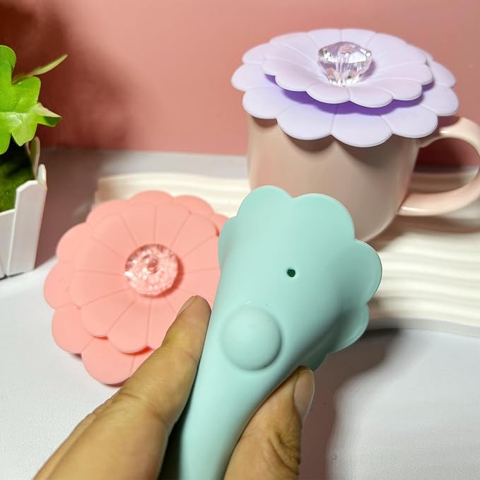 Sunflower Silicone Cup Covers, flexible mug covers, Heat resistant cup lids - Image 5