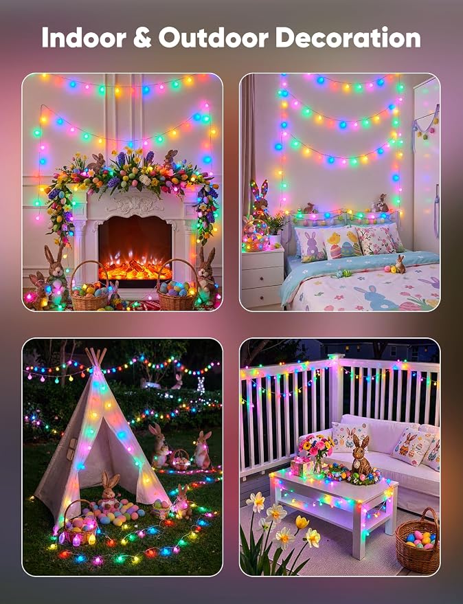 Minetom Globe String Lights, 33 Feet 100 Led Fairy Lights Plug in, 8 Modes - Image 7