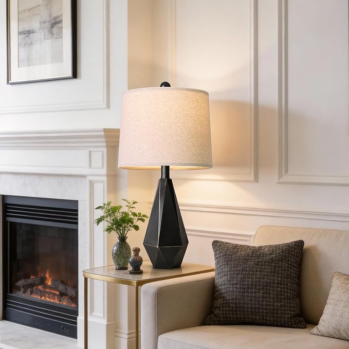 PoKat Table Lamps Set of 2 for Bedroom, 23.5'' High Farmhouse Nightstand Lamps - Image 3