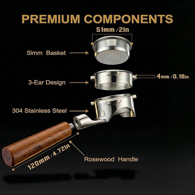 51mm 3 Ear Bottomless Portafilter - Image 5