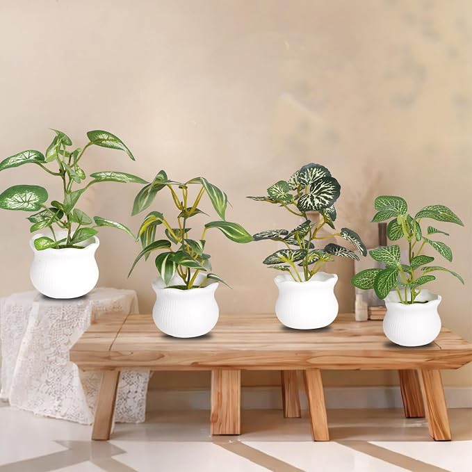 Yoratee Small Artificial Plant 6PCS Fake Plant Greenery Cute Potted Indoor Faux - Image 4