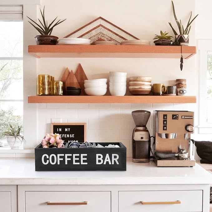 ELLDOO Coffee Bar Wooden Storage Box - Image 9