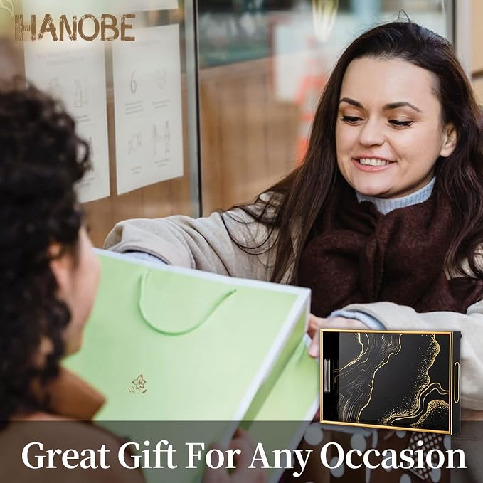 Hanobe Decorative Serving Tray Black: Coffee Table Tray - Image 9