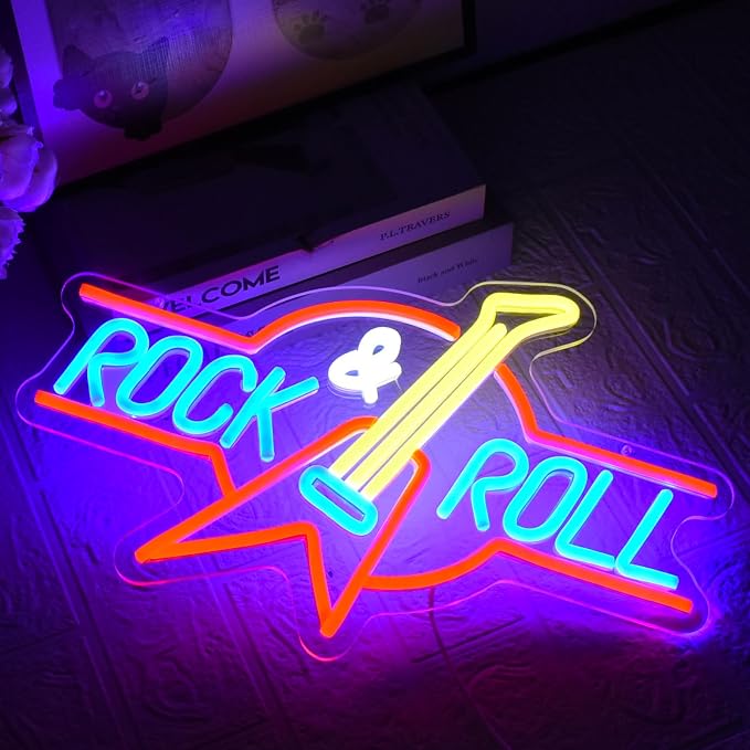 Rock Roll Neon Sign Guitar Neon Sign Led Neon Light - Image 2