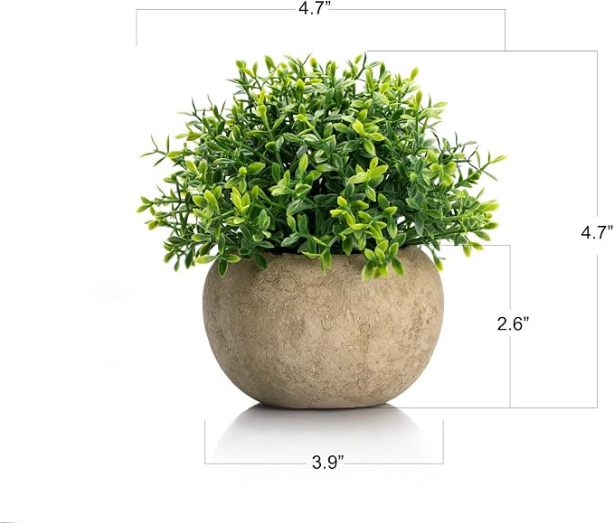 Velener 2Pcs Mini Artificial Boxwood Topiary Faux Plants Indoor- Small Fake - Image 2