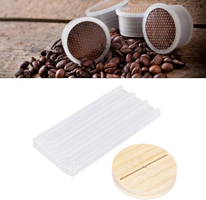 48 - Hole Rotatable Coffee Capsule Holder, Acrylic and Wood Pod Rack Stand - Image 2
