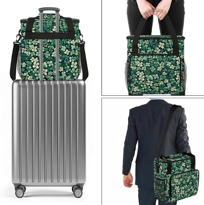 Happy St Patrick's Day Shamrocks Floral Leaves Coffee Maker Carring Bag - Image 7