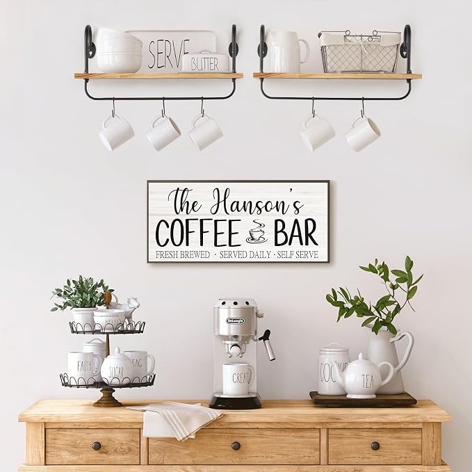 Olakee Floating Wall Shelves for Kitchen Bathroom Coffee Nook - Image 2