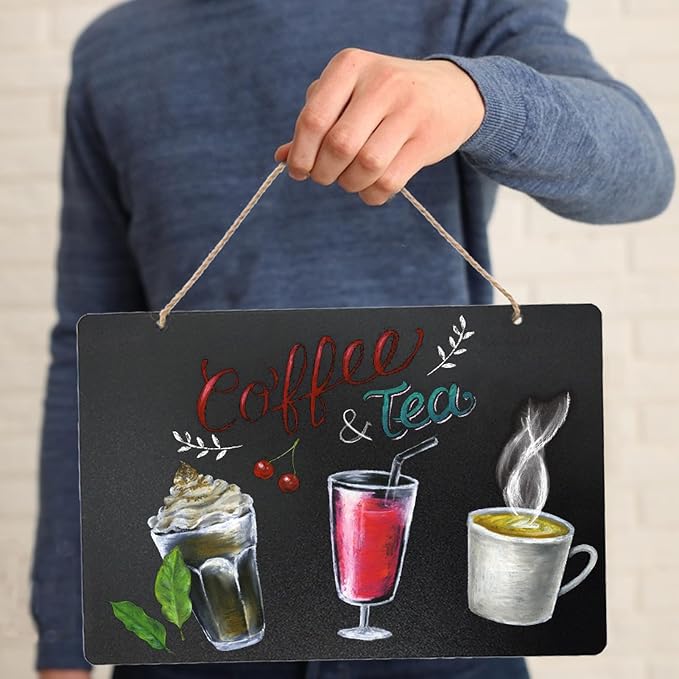 2 Pack Chalkboard Sign with String 8"x12" Double Sided Erasable Message Board - Image 5