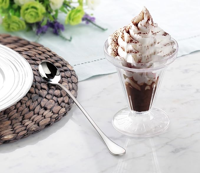 Long Handle Iced Tea Spoons, Tall Coffee & Latte Stirrers, Dessert Spoon Set - Image 5