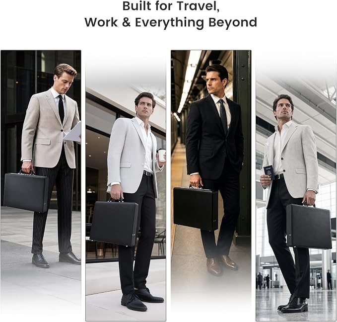 Briefcases for Men Carrying Case Document Attache Case for 16 Inch Laptop - Image 4
