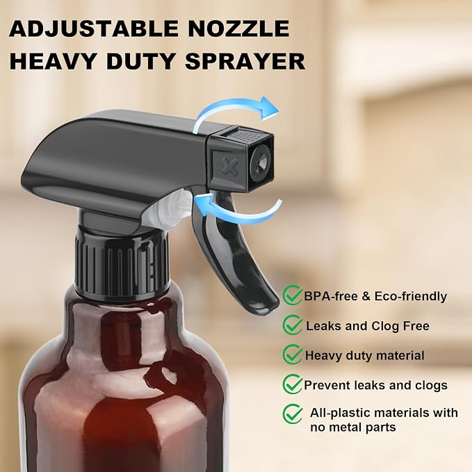 Glass Spray Bottles 16.9oz Empty Spray Bottle Mist/Stream Spraying Small - Image 2