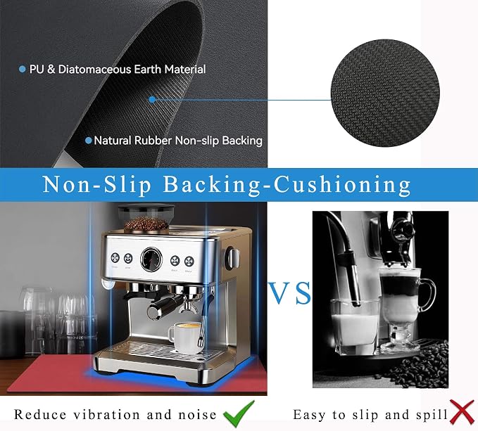 Coffee Mat for Countertops, Coffee Bar Accessories Fit Under Coffee Maker - Image 6