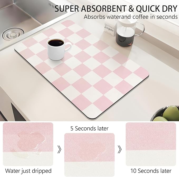 Dish Drying Mat for Kitchen Counter, Heat Resistant Drainer Mats - Image 3