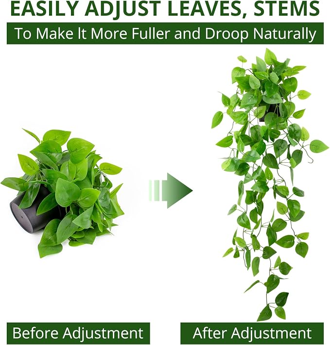 LOYWREE 2 Pack Small Artificial Hanging Plants - Image 8