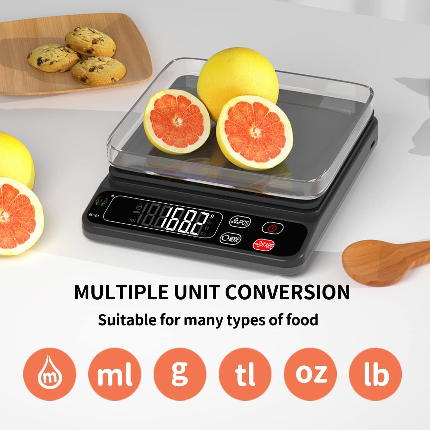 Mini Pocket Jewelry & Food Scale - Digital Weight 1000g/0.01, Precision Gram Scale Grams and Ounces, Auto Off, Tare, LCD Display, 4 Units Tare for Powder, Gem, Coffee, Coin, Tea, Weed
