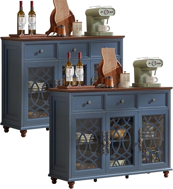 Joaxswe Farmhouse Sideboard Buffet Cabinet Set of 2 by Joaxswe
