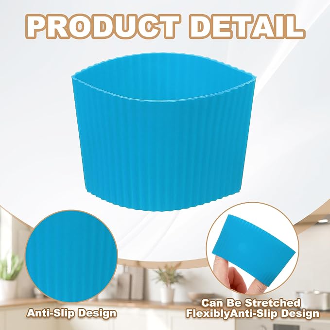 uxcell 6Pack Coffee Cup Sleeves, Reusable Silicone Heat Resistant Cup - Image 3