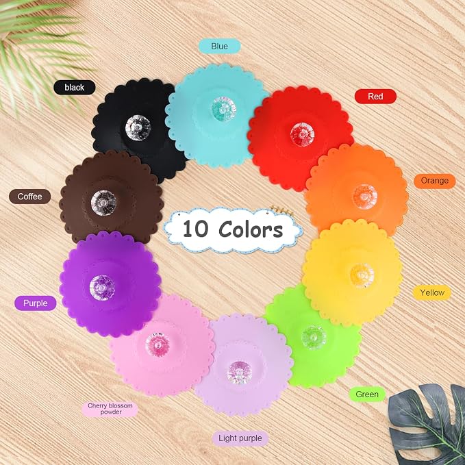 10pcs Silicone Cup Lid, Camping Colorful Anti-Dust Silicone Mug Cover, Flexible - Image 5