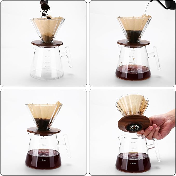 Lalord Pour Over Coffee Maker, 20 oz Borosilicate Glass Set - Image 6