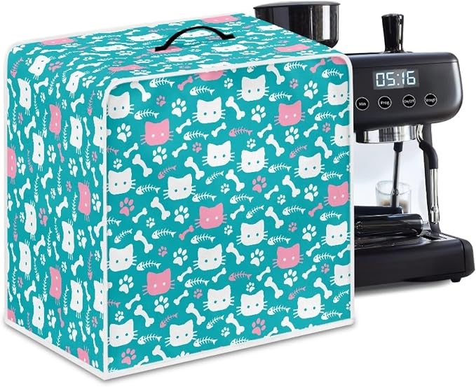 Cat'S Paw Print Bone Coffee Machine Covers Folding Covers by Kathyboom