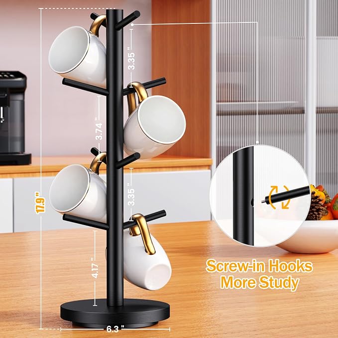 Coffee Mug Holder Tree, Upgraded 360° Rotated Coffee Cup Holder - Image 5