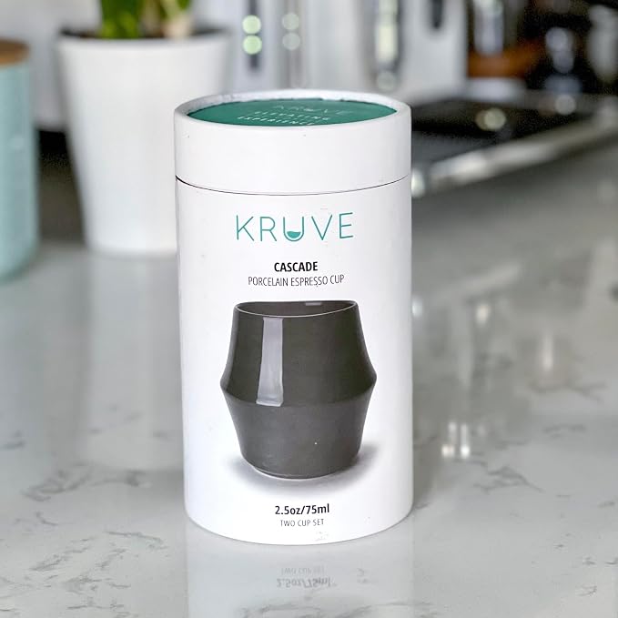 KRUVE CASCADE Porcelain Coffee Cups, 2.5oz Double-Walled Espresso Cups - Image 9