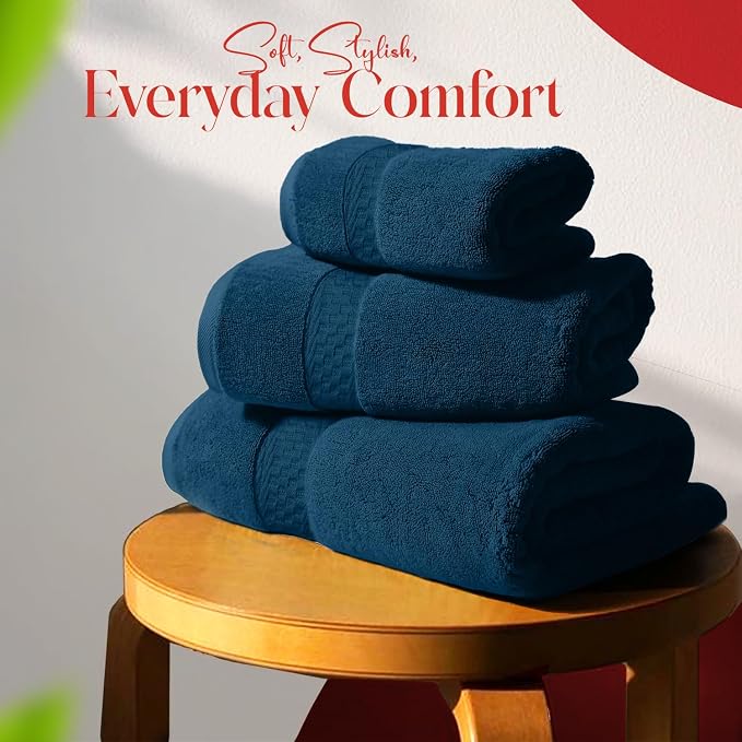 RIVERSIDE 3-Piece Towel Set, 1 Bath Towel, 1 Hand Towel, 1 Washcloth, 550 GSM - Image 7